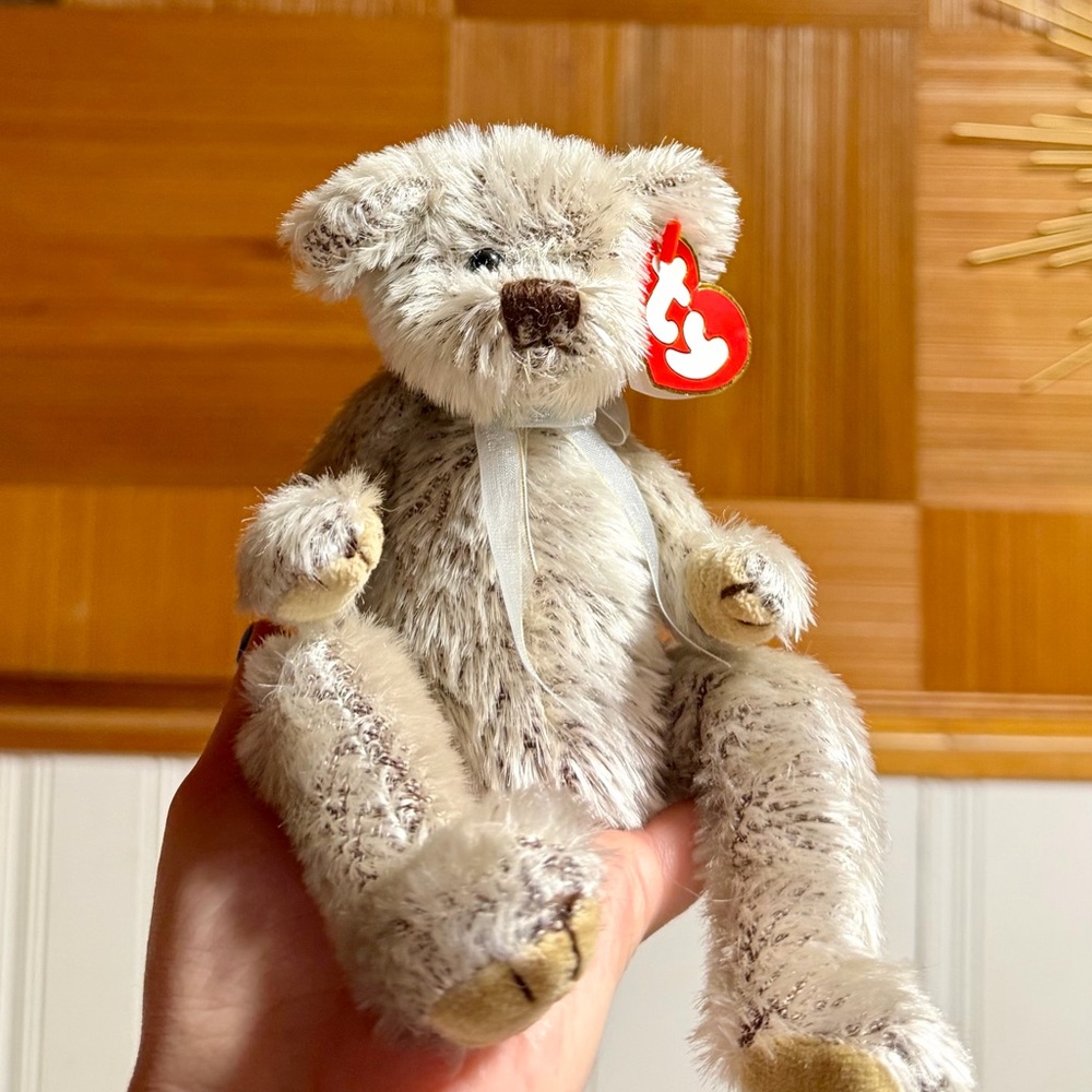 Ty Fluffy Teddy Bear - Cream and Brown
